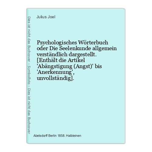 Psychologisches wörterbuch - psychologisches,